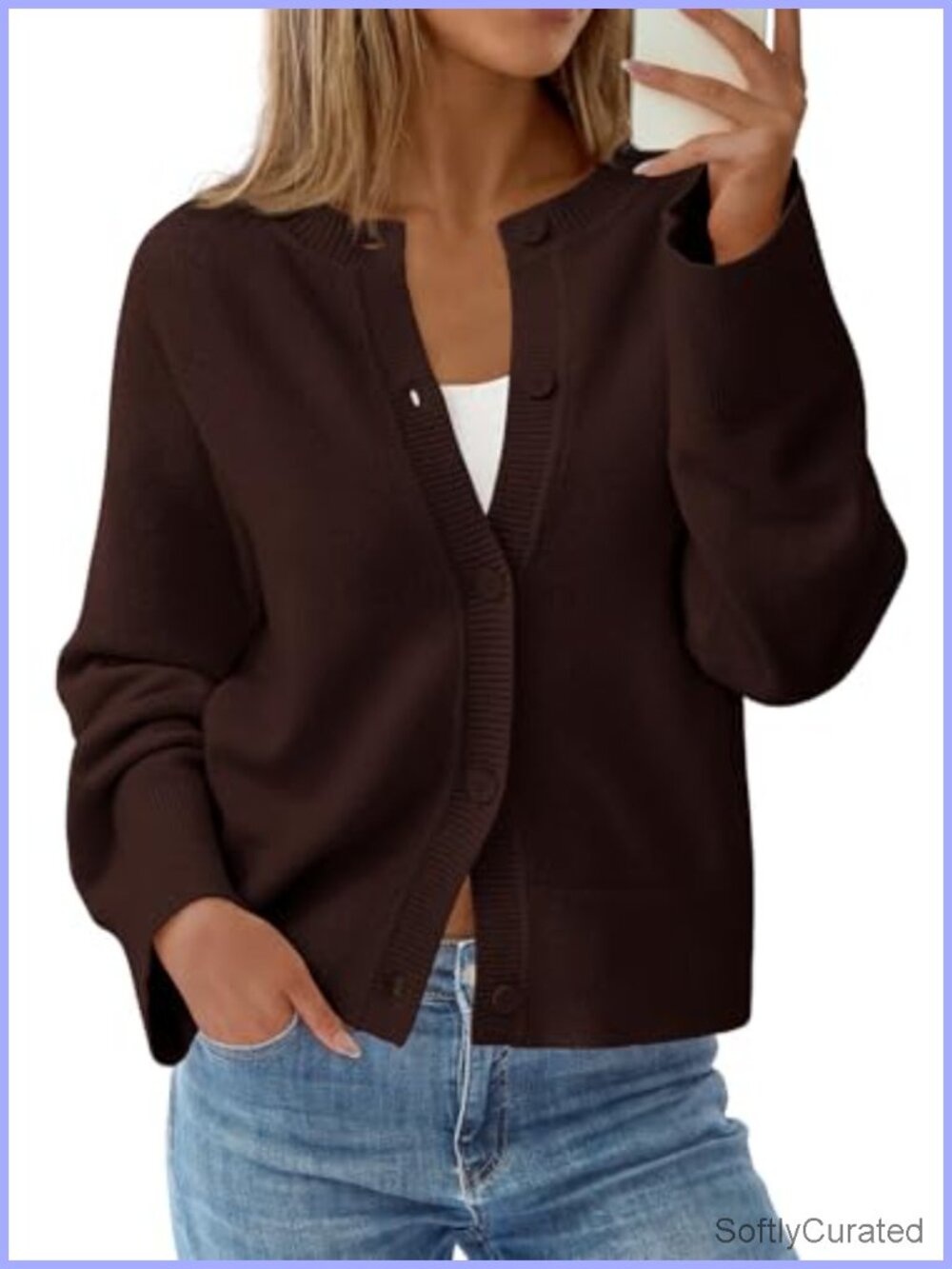 Oversized Drop Shoulder Cardigan Sweater with Bell Sleeves Button Up Chunky Knit